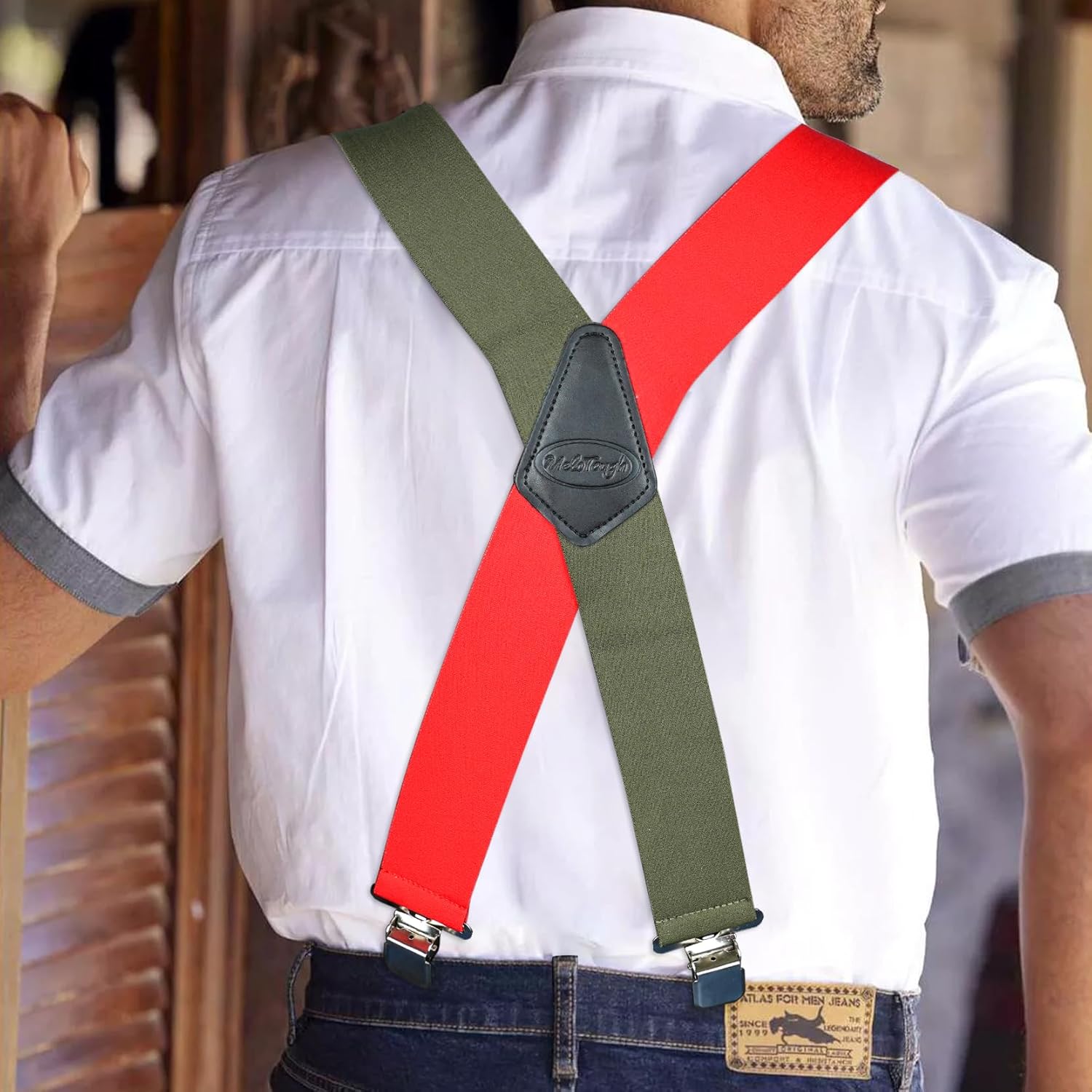 Alternative view of MELOTOUGH Men's Suspenders w/Clip Heavy Duty suspenders for men Big and Tall Work suspenders for Jeans