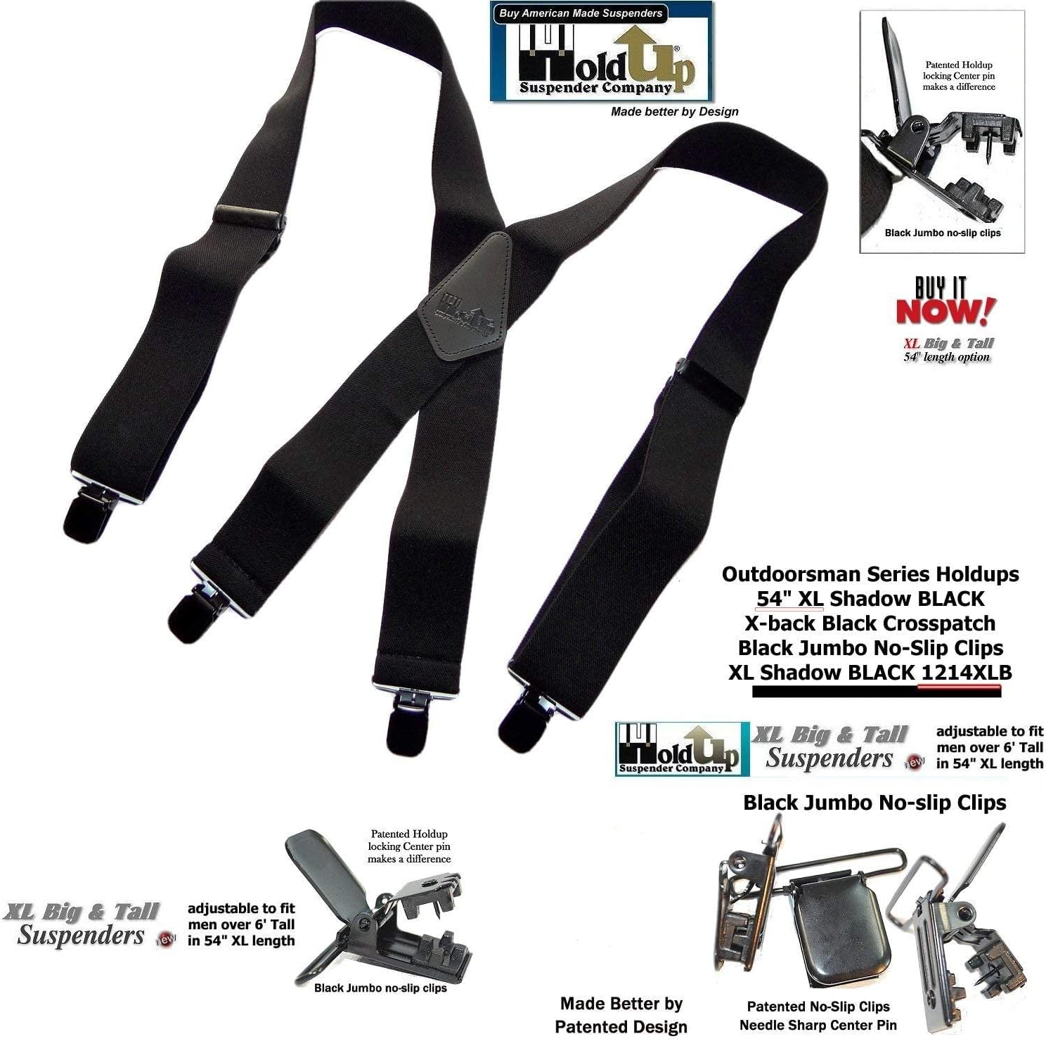 Alternative view of Holdup 2" Wide Outdoorsman Series Suspendewrs for Men with Patented "No-Slip" Metal Clips