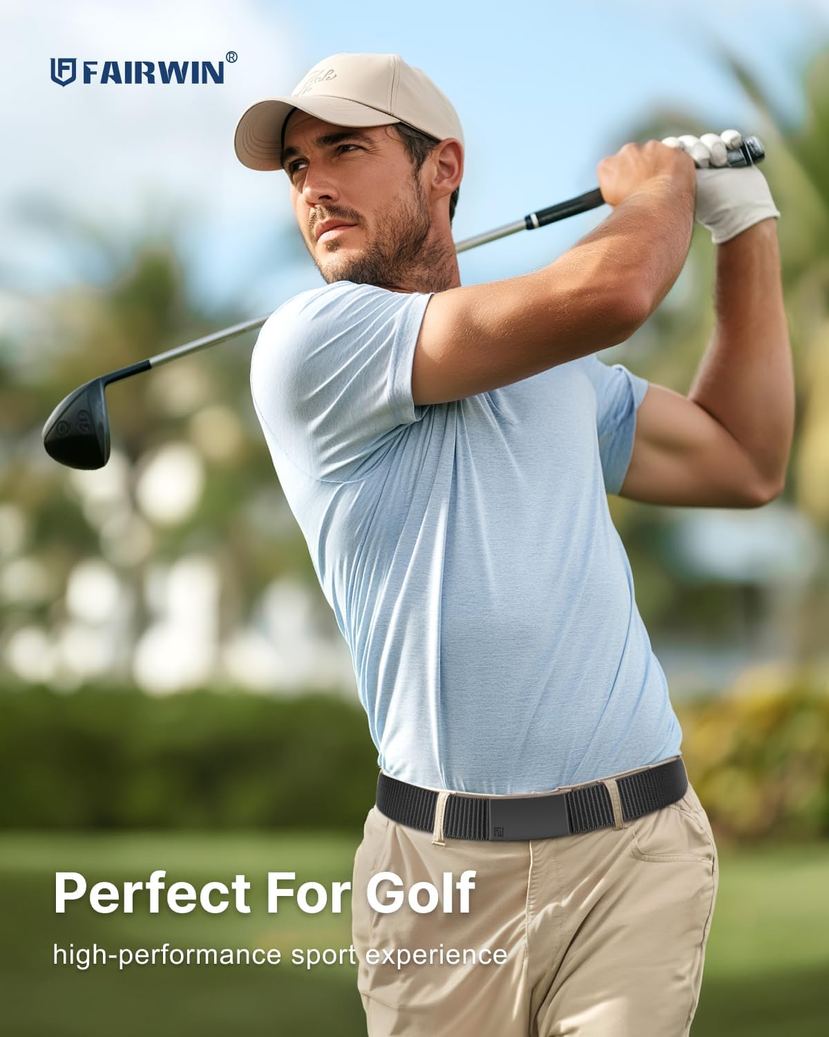 FAIRWIN Ratchet Belts for Men - Nylon Web Belt for Golf Tactical Work Casual, Adjustable Webbing with Ratcheting Buckle