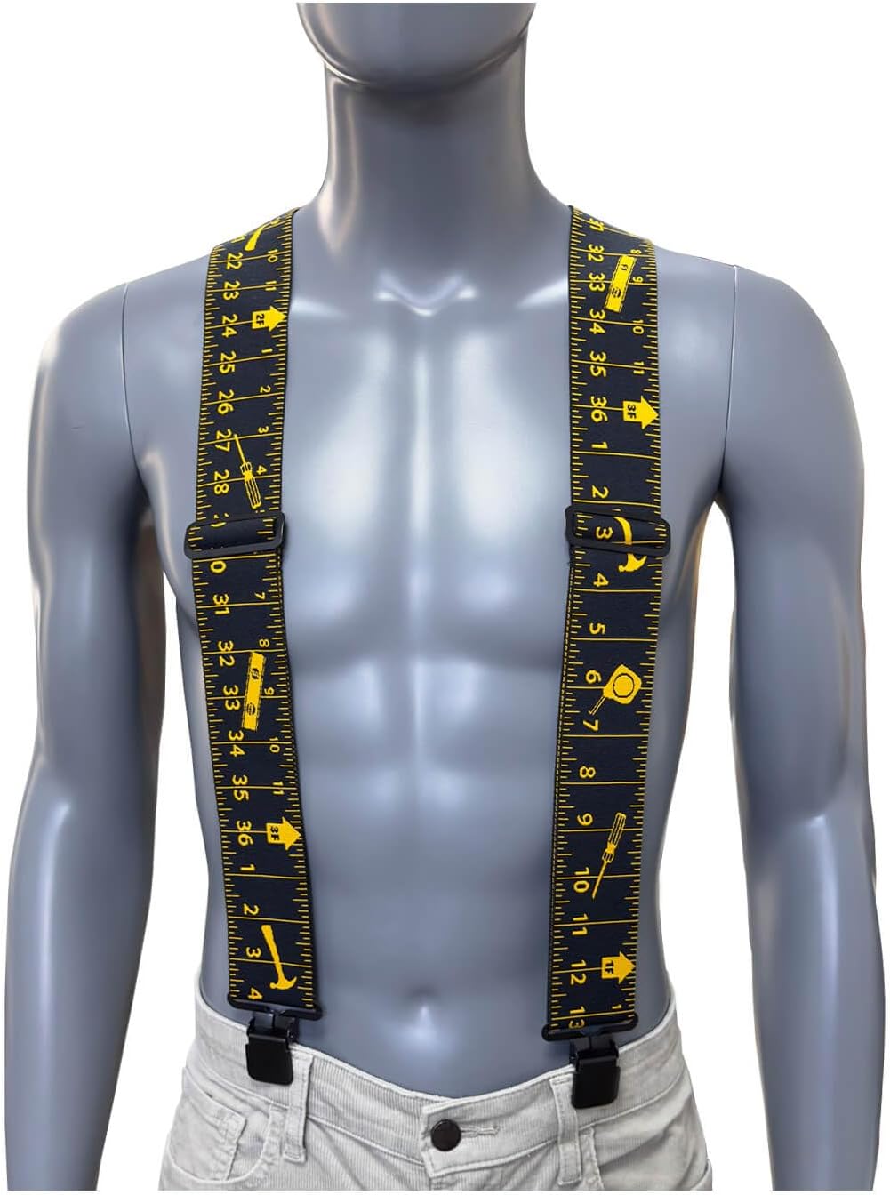 AireKouzia Suspenders for Men Mens Suspenders - 2 Inch Work Suspenders for Men Heavy Duty Black Suspenders Men with Clips