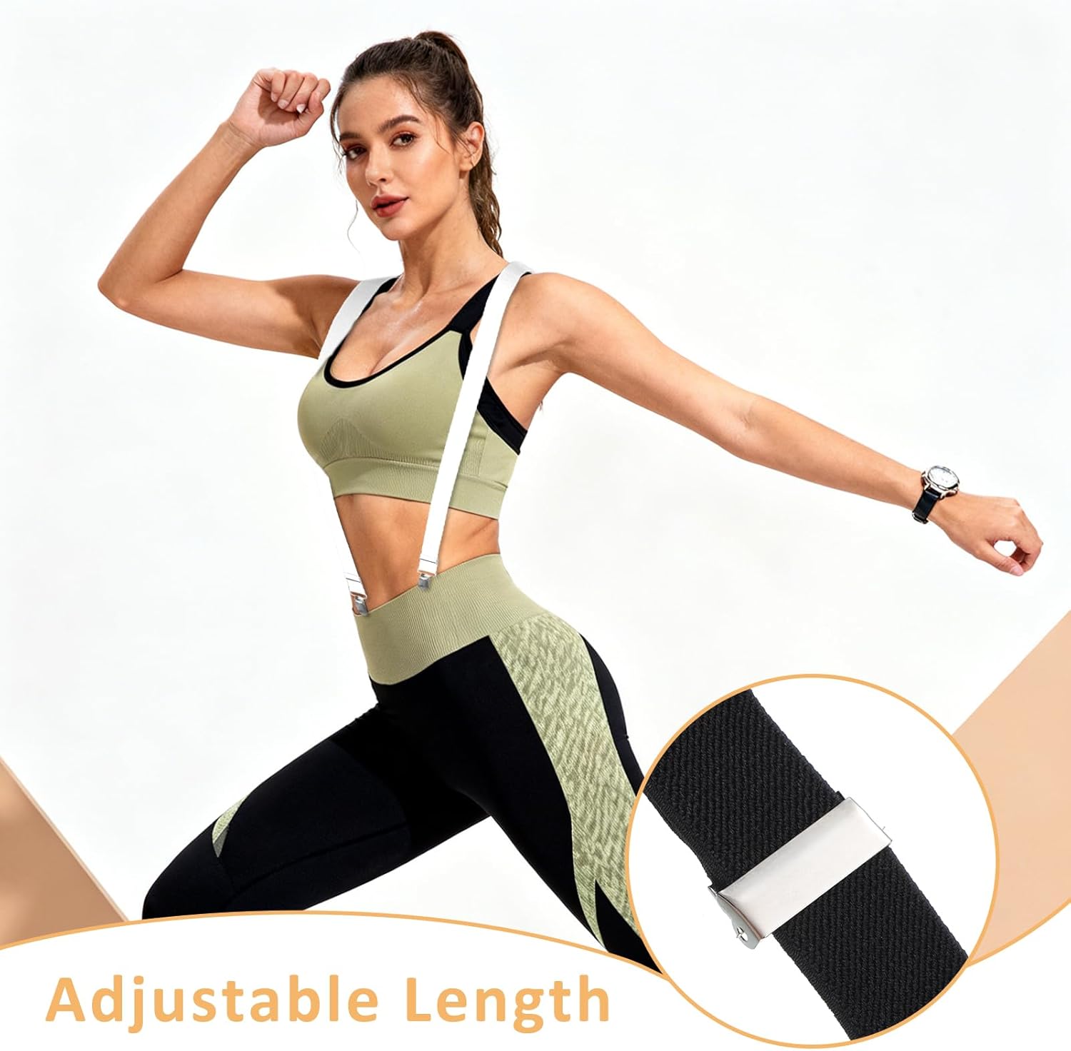 Alternative view of 3PCS Thin Y Back Ladies Suspenders, Women Suspenders Hidden for Women Pants Under Clothes, Adjustable for Jeans Undergarment
