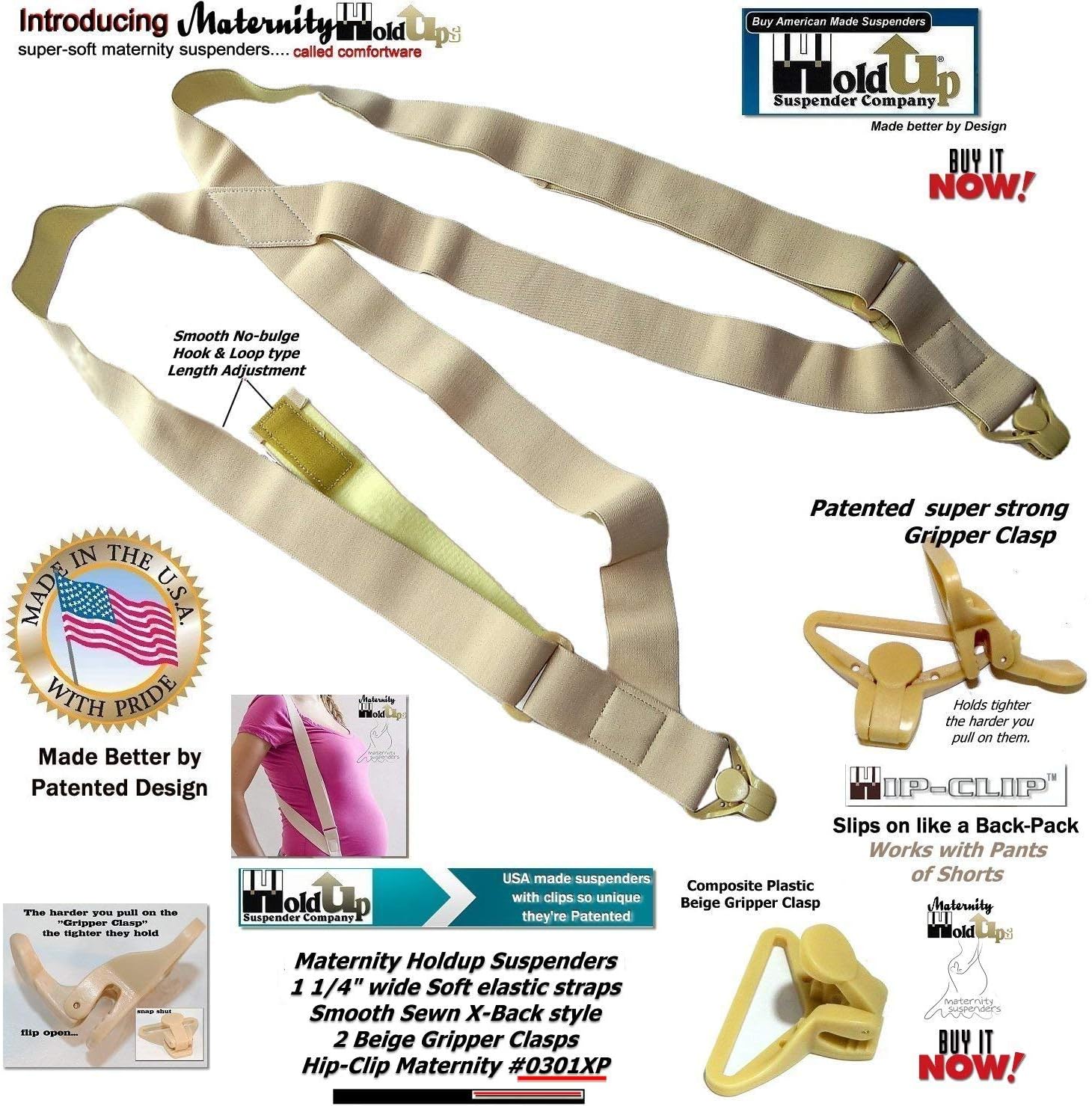 Alternative view of Holdup Hidden Maternity Undergarment Hip-clip Style with Metal or Composite Plastic Clip