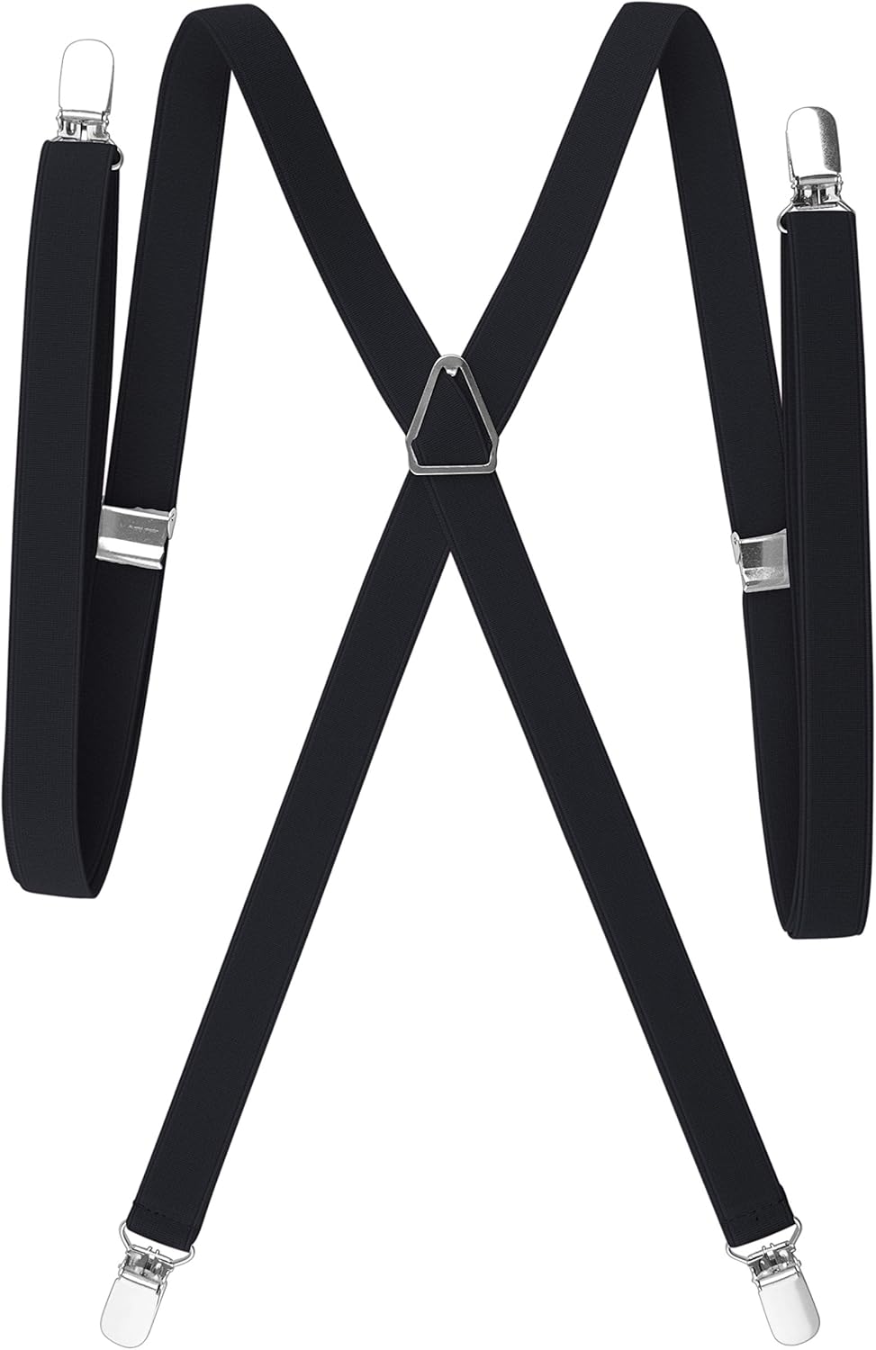 TopTie Men's Solid Suspenders Elastic 3/4 Inch X Back Adjustable Suspenders