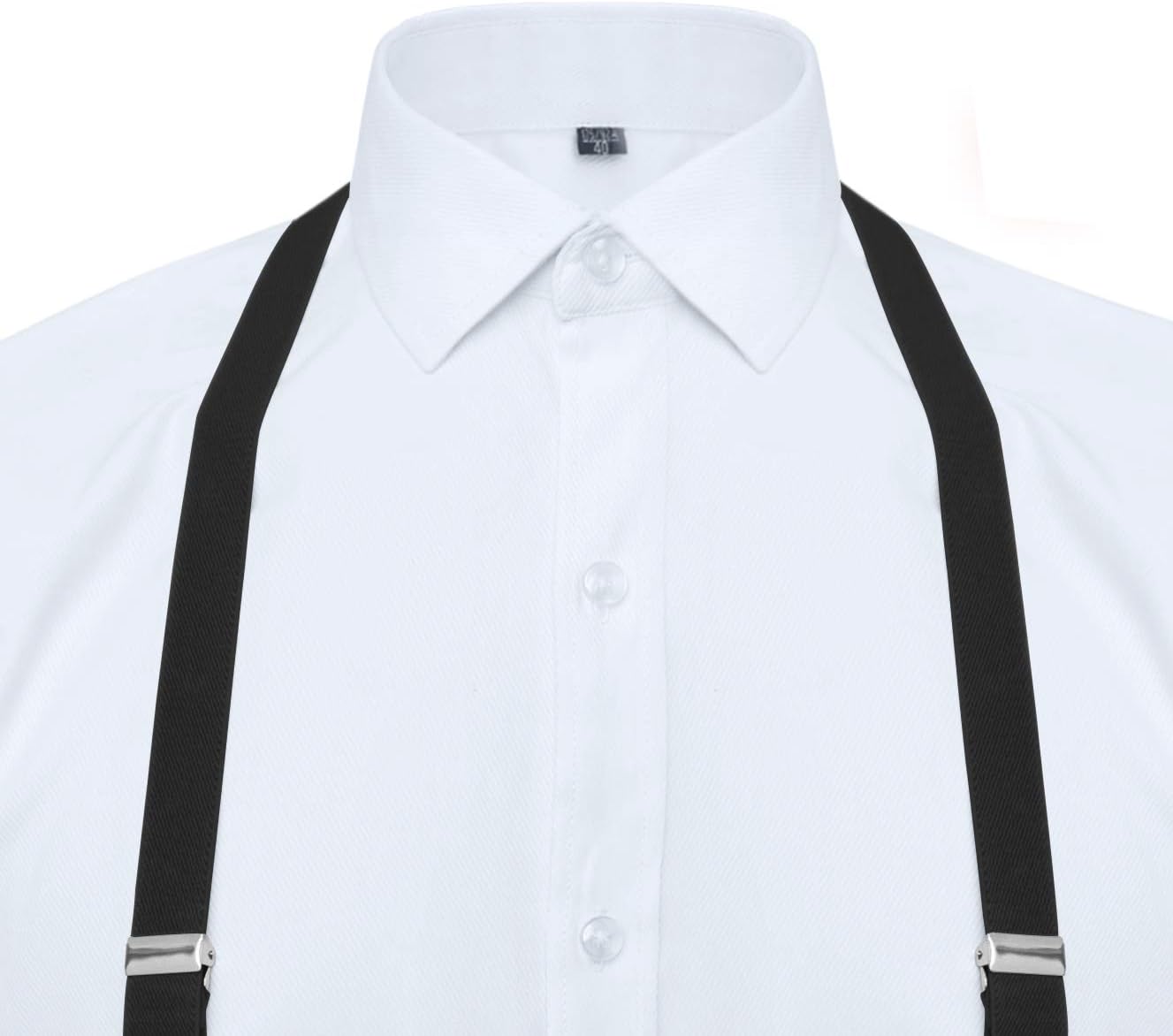 Alternative view of TopTie Men's Solid Suspenders Elastic 3/4 Inch X Back Adjustable Suspenders