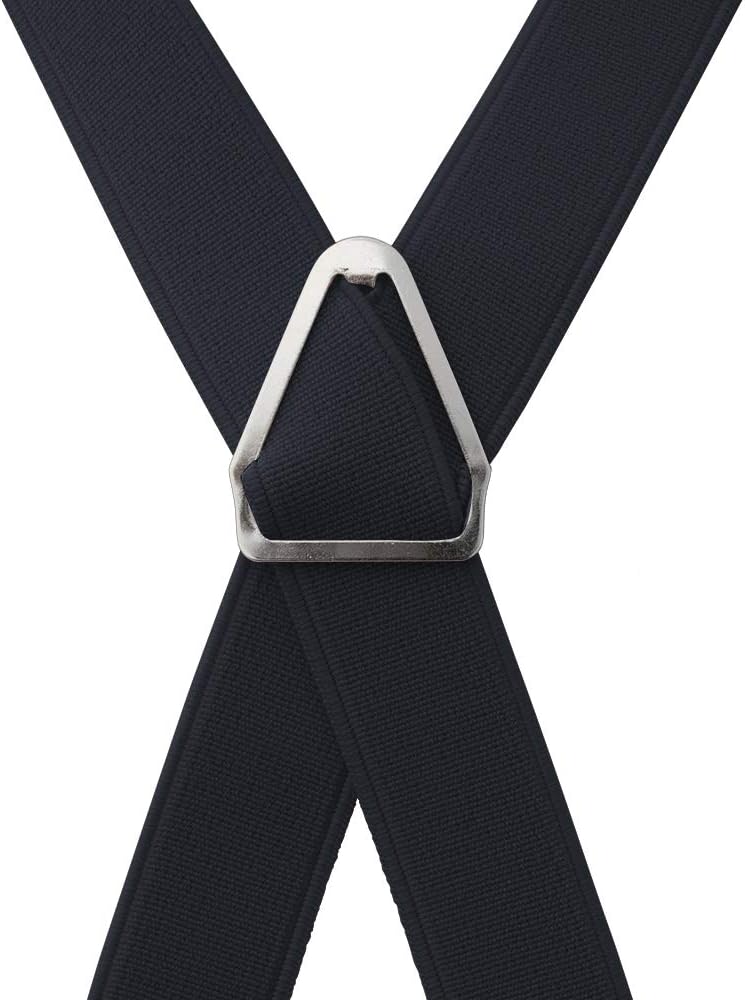 TopTie Men's Solid Suspenders Elastic 3/4 Inch X Back Adjustable Suspenders - Image 4