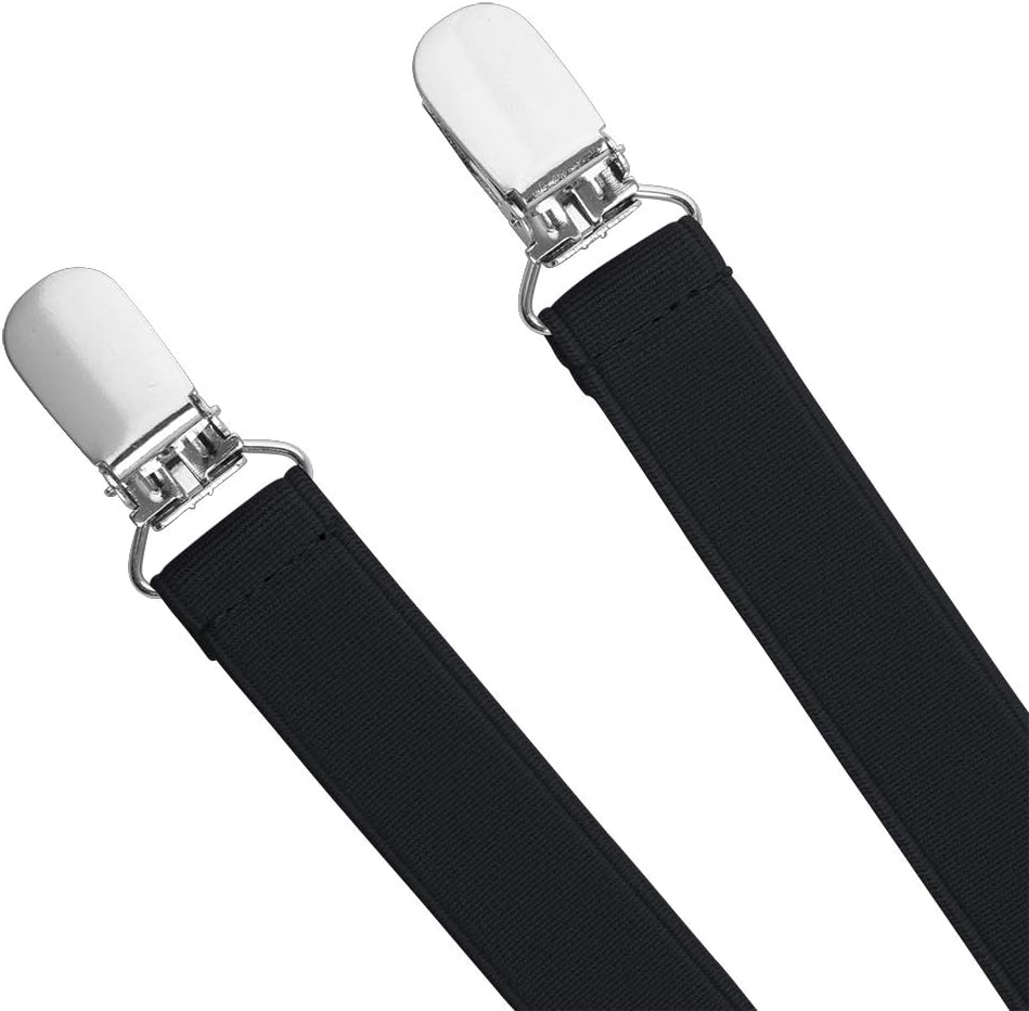 TopTie Men's Solid Suspenders Elastic 3/4 Inch X Back Adjustable Suspenders - Image 6