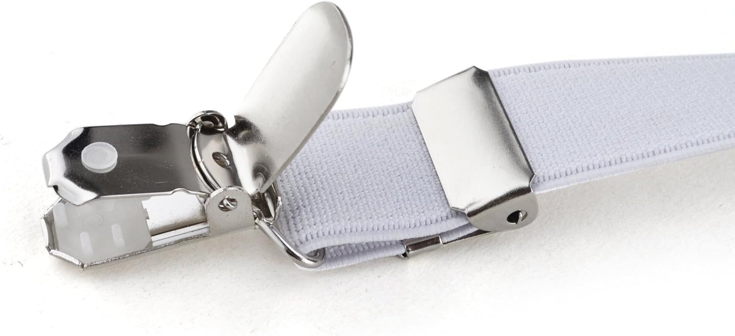 TopTie Men's Solid Suspenders Elastic 3/4 Inch X Back Adjustable Suspenders - Image 8