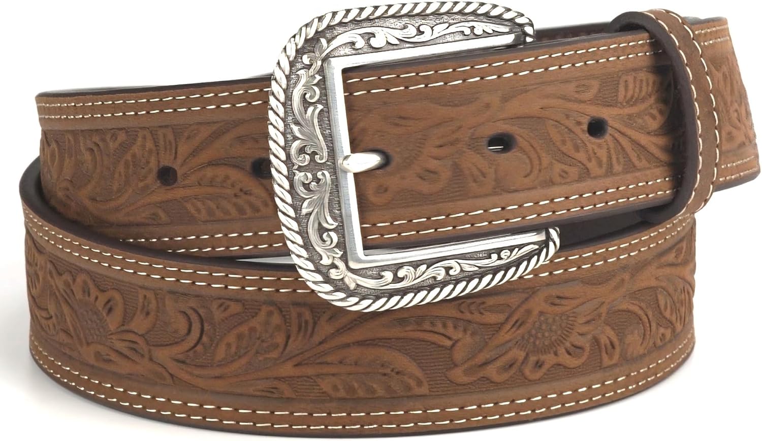 ARIAT Men's Leather Floral Embossed Belt