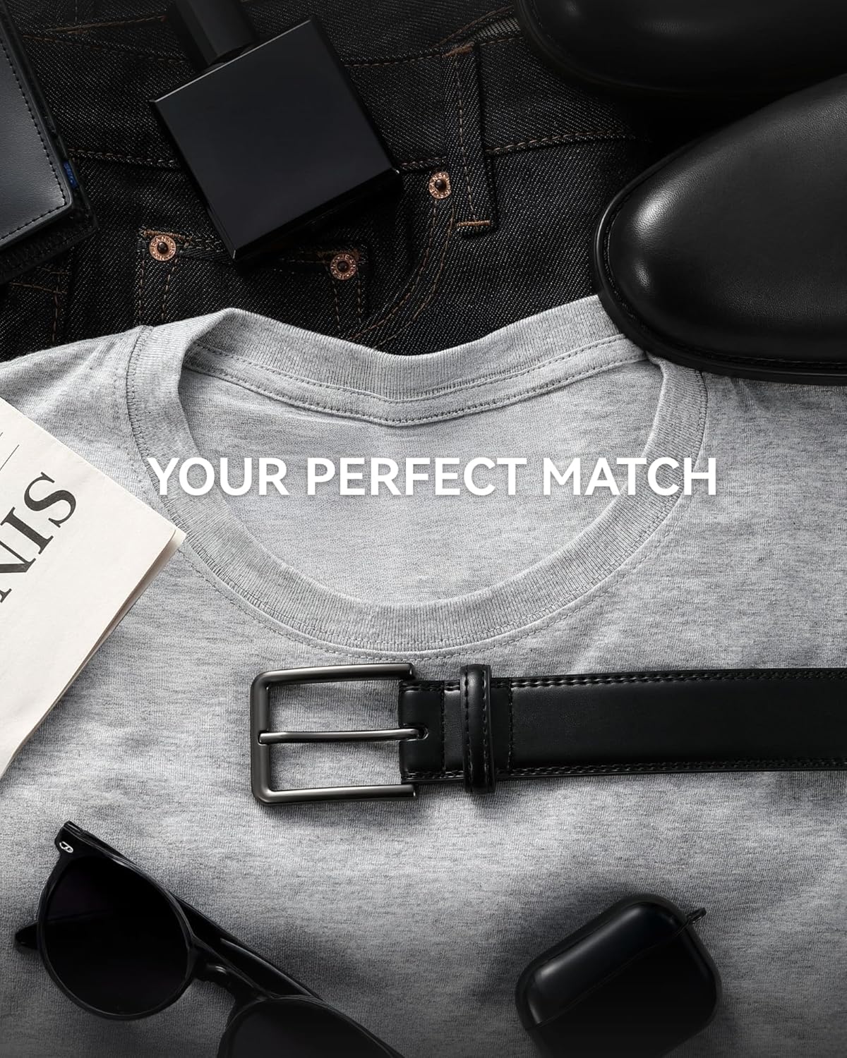 Alternative view of CHAOREN Mens Belt Leather - 1 3/8" Dress Belts for Men - Considerate Gift for Work Business Casual Jeans