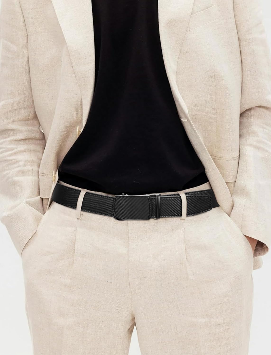 Alternative view of SKiporty Mens Belt,Ratchet Belts for Men Leather 1 3/8'' Adjustable for Dress Jeans,Comfort Trim to Fit