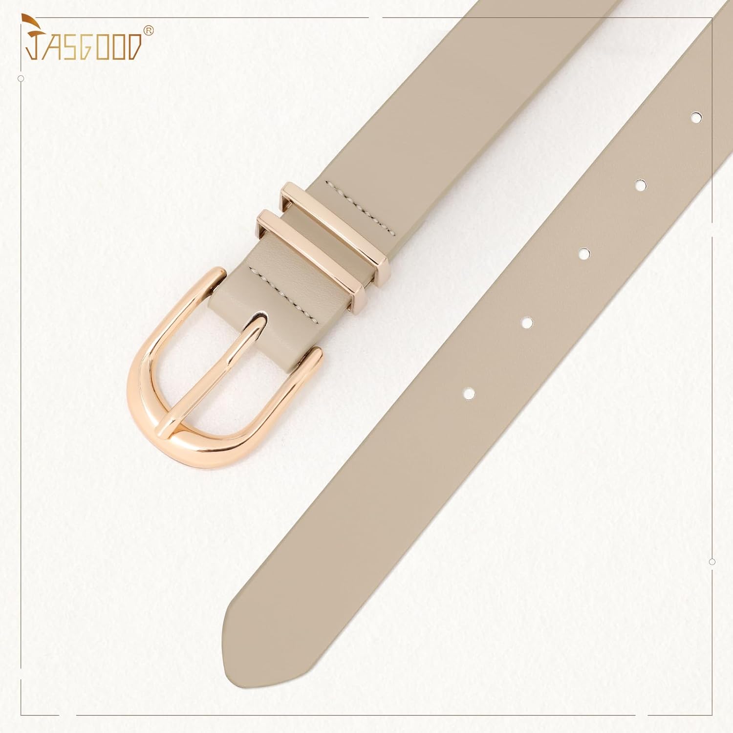 Alternative view of JASGOOD 3 Pack Women Leather Belts For Jeans Dresses Pants Ladies Faux Leather Waist Belt with Gold Buckle