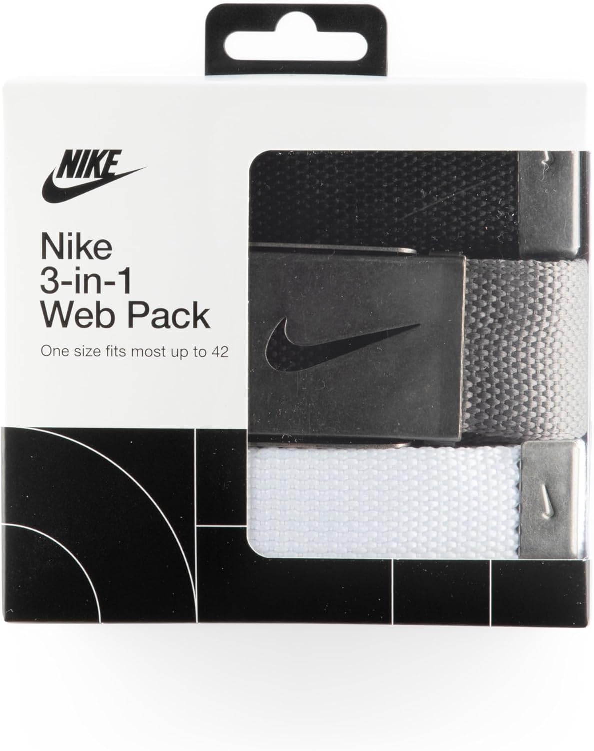 Alternative view of Nike Men's Standard 3 Pack Golf Web Belt, White/gray/black, One Size