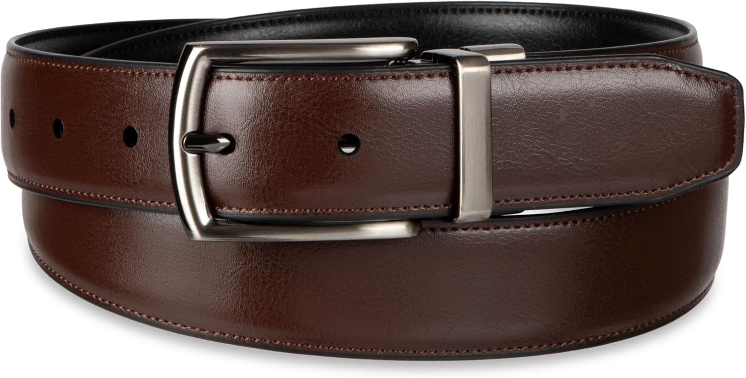 Alternative view of Haggar mens 2-in-1 Reversible Leather Belt for Dress Pants, Suits, Khakis - Classic, Business Casual, Formal, Work
