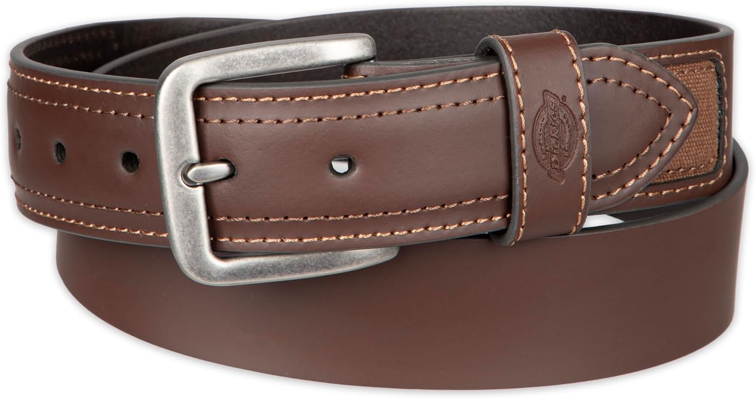 Dickies mens Industrial Strength Leather Belt u2013 Workwear, Durable, Reinforced, Heavyweight