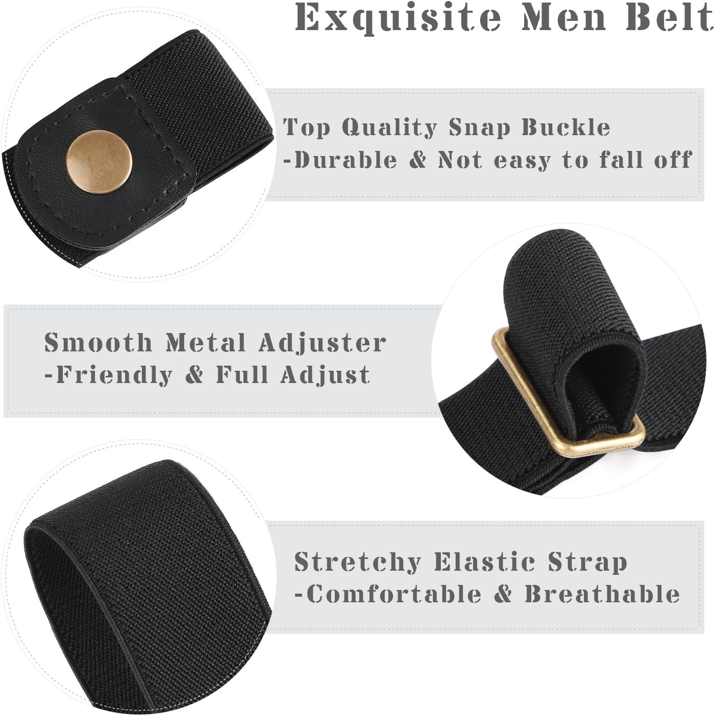 XZQTIVE No Buckle Invisible Elastic Stretch Belt for Men/Women Fits waist 24-50in Father Day Gift