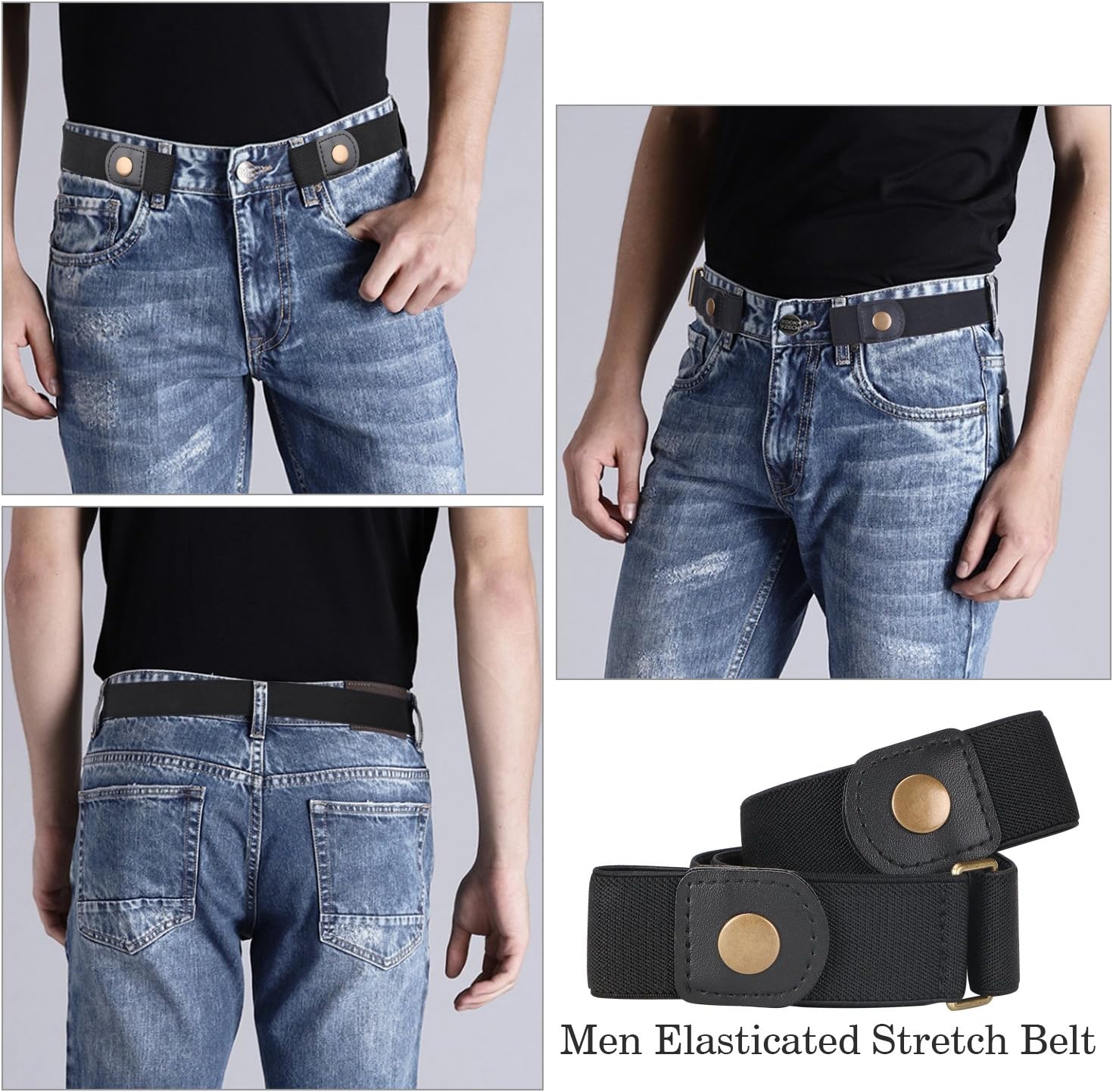 Alternative view of XZQTIVE No Buckle Invisible Elastic Stretch Belt for Men/Women Fits waist 24-50in Father Day Gift