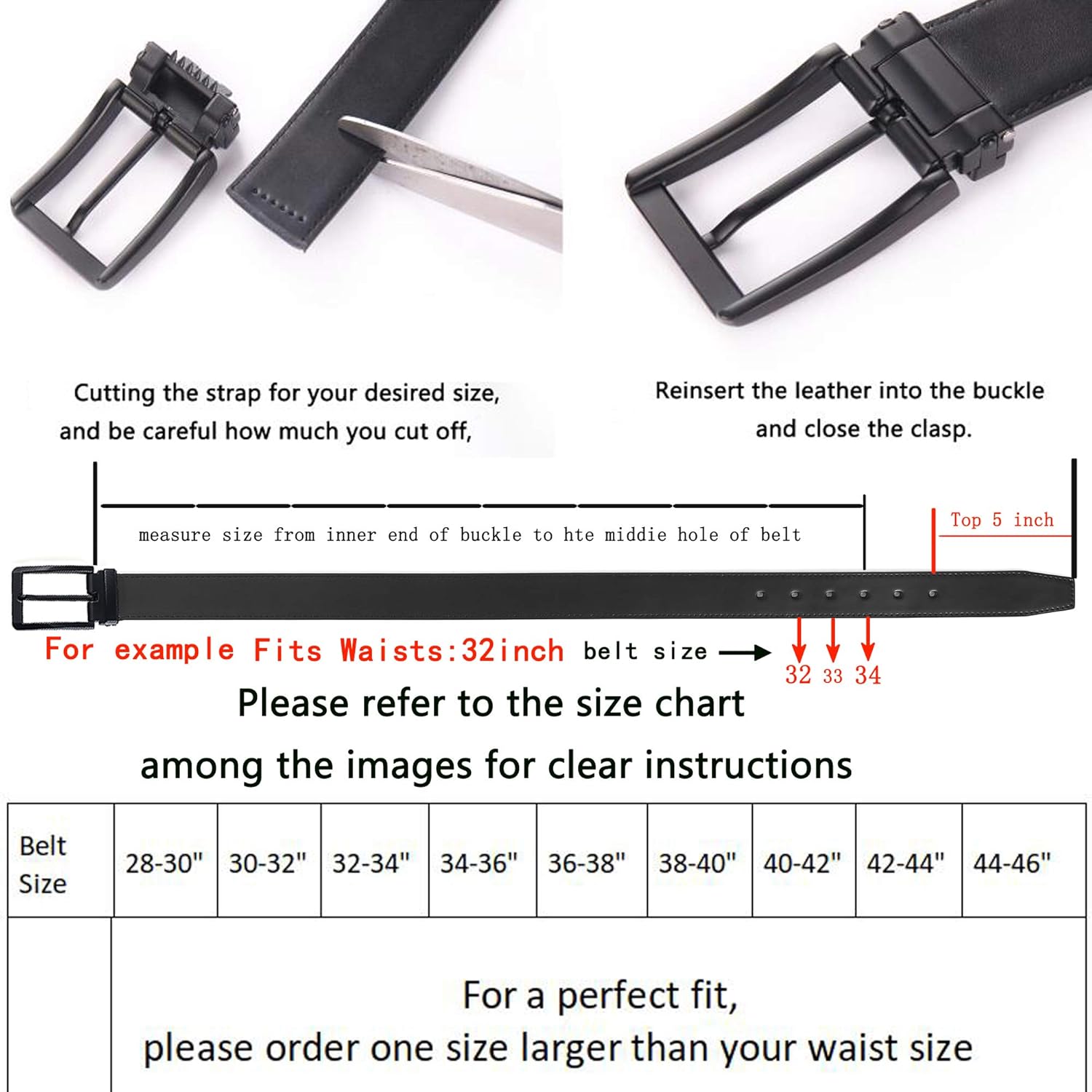 Weifert Men's Dress Belt Black Leather Belts for Jeans