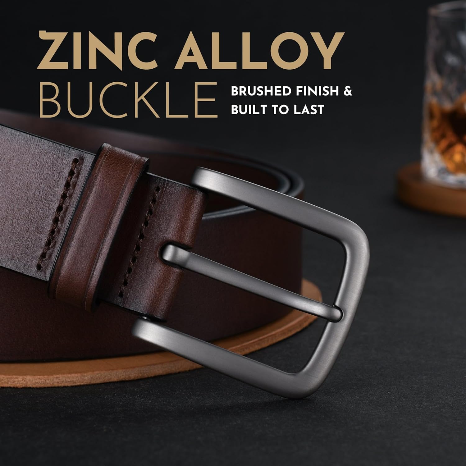 Buffway Men's Leather Belt,1.5" Handmade Top-Grain Leatheru2013Durable,Comfortable,Suitable for Everyday Formal & Casual Wear