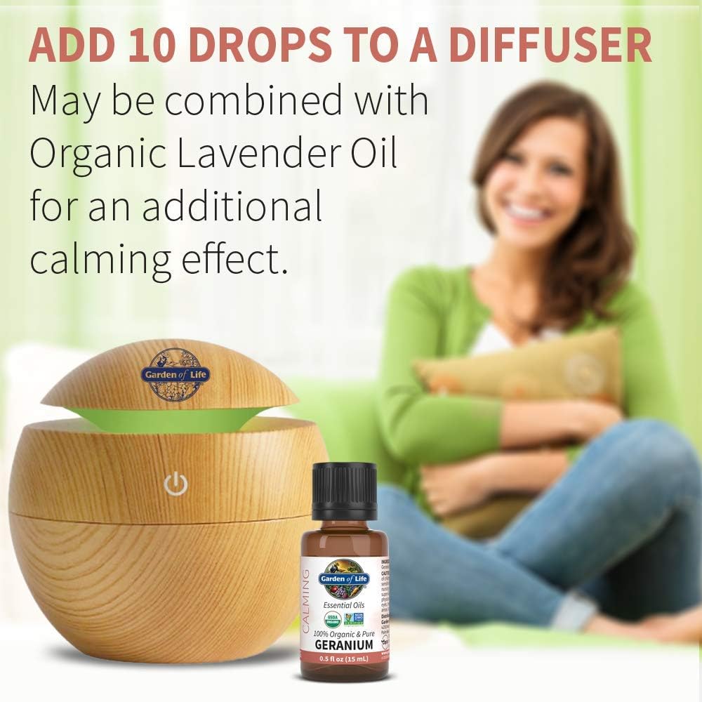 Alternative view of Garden of Life Essential Oil, Geranium 0.5 fl oz (15 mL), 100% USDA Organic & Pure, Clean, Undiluted & Non-GMO, for Diffuser, Aromatherapy, Meditation - Balance, Relaxation, Calming, Floral, Aromatic