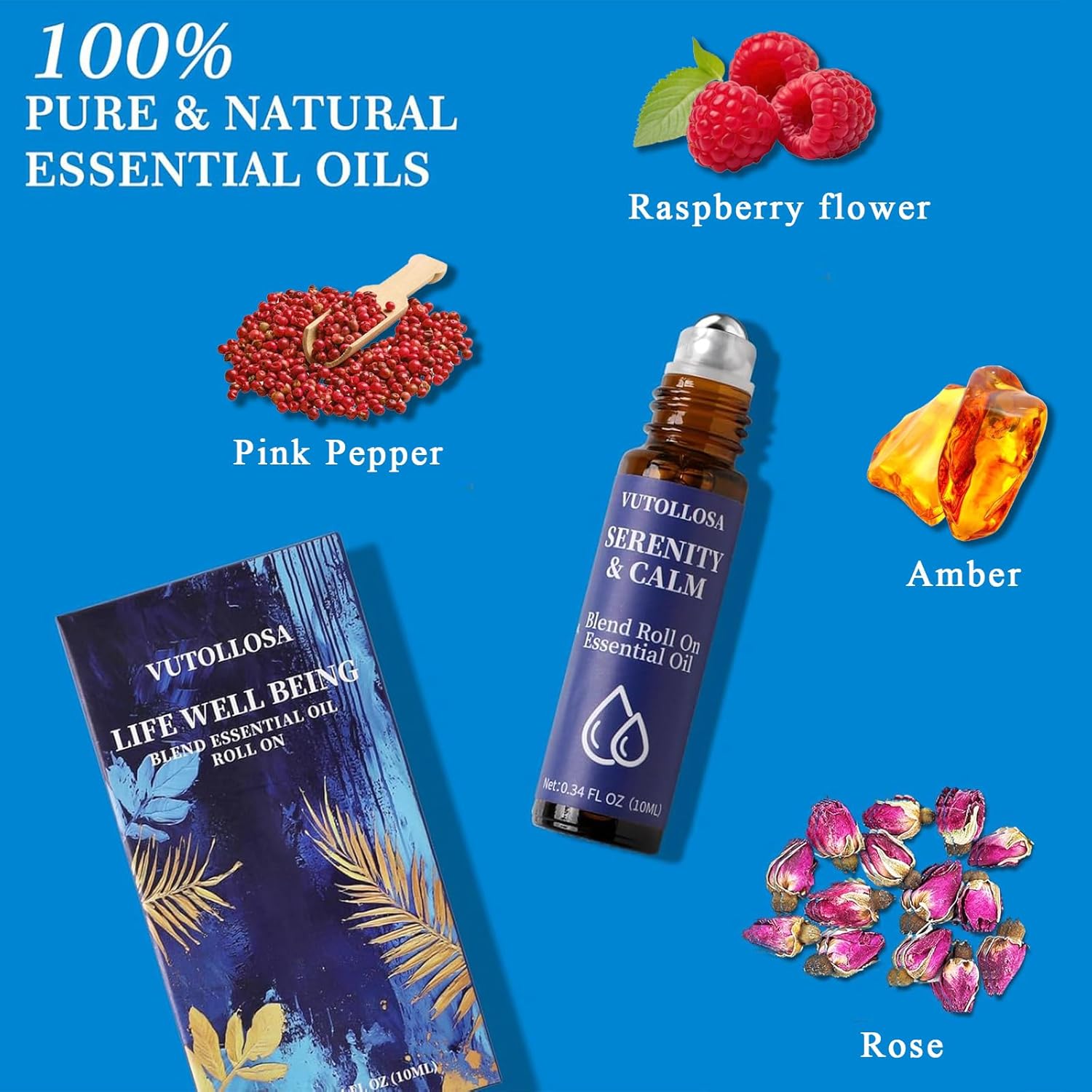 Alternative view of 2-Pack Serenity & Calm Essential Oil Roll On | Pure Natural Essential Oil Blend | Self Care, Relaxation & Travel Gifts for Women, Teachers & Colleagues | VUTOLLOSA