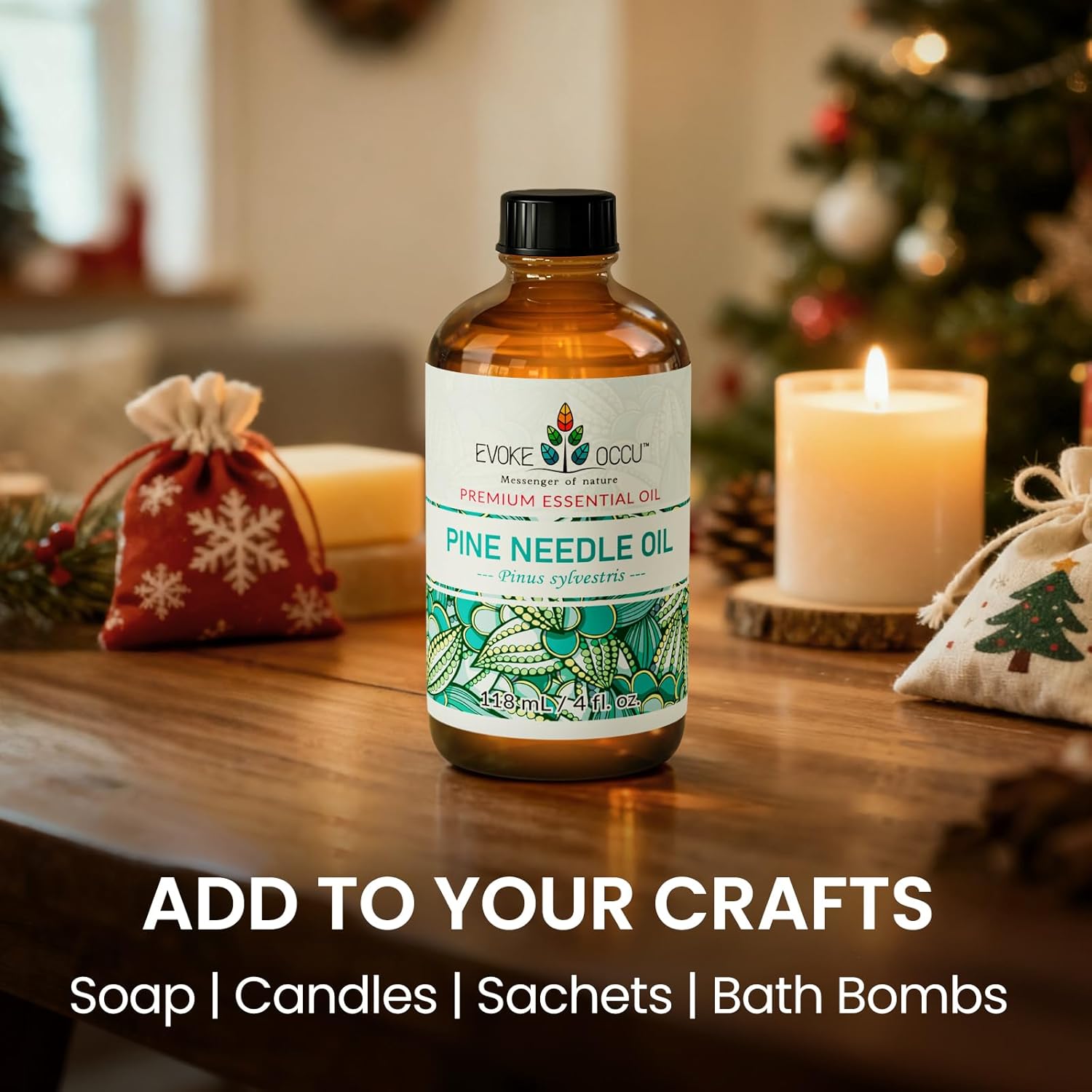 Alternative view of EVOKE OCCU Pine Essential Oil for Diffuser, Fresh Pine Scent for Aromatherapy, Skin, Hair Care, Soap & Candle Making - 4 Fl Oz