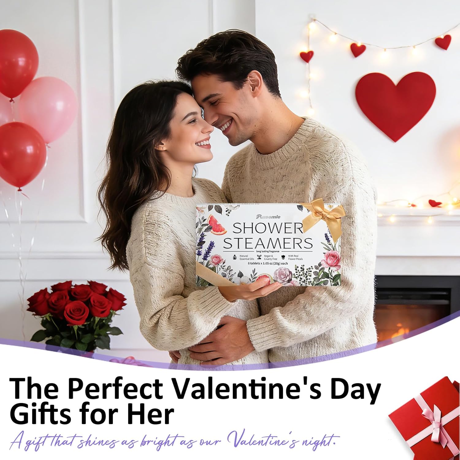 Shower Steamers Aromatherapy Birthday Gifts for Women - 8 Pack Valentines Day Gifts for Her Mom Wife, Shower Bombs with Essential Oils, Self Care Relaxation Home Spa Gift Set, Easter Basket Essential