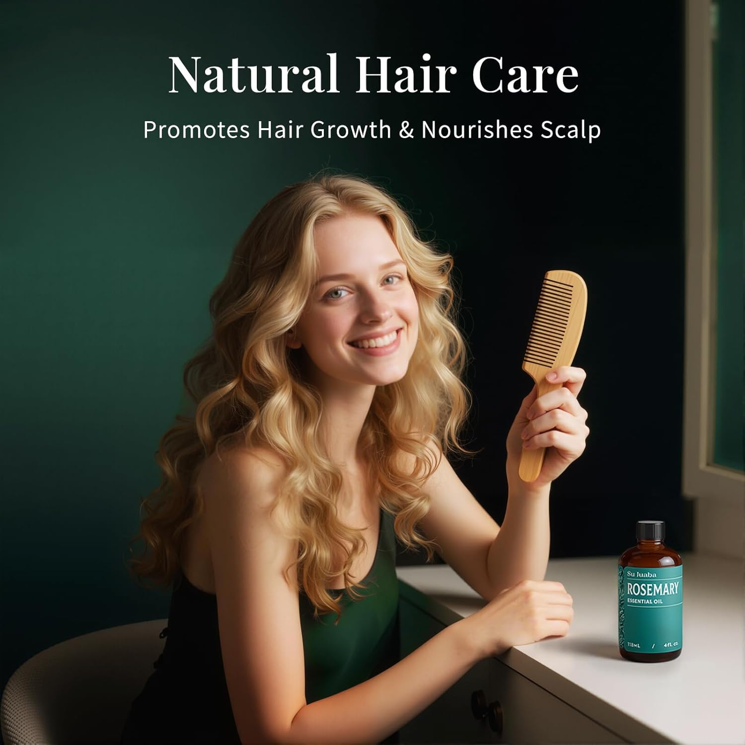 SU JUABA 4 Fl Oz Rosemary Essential Oil, 100% Pure Natural Aromatherapy Oil for Hair Growth, Skin, Nourish Scalp - 118ML