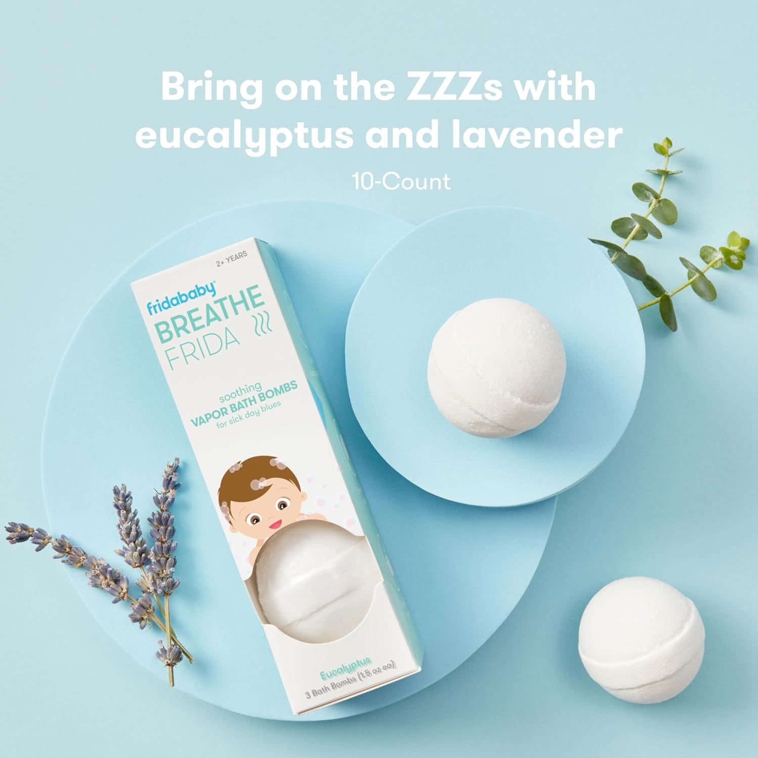 Alternative view of Frida Baby Natural Vapor Bath Bombs for Toddlers & Kids, Eucalyptus Essential Oil Bath Bombs for Aromatherapy, 10 Count