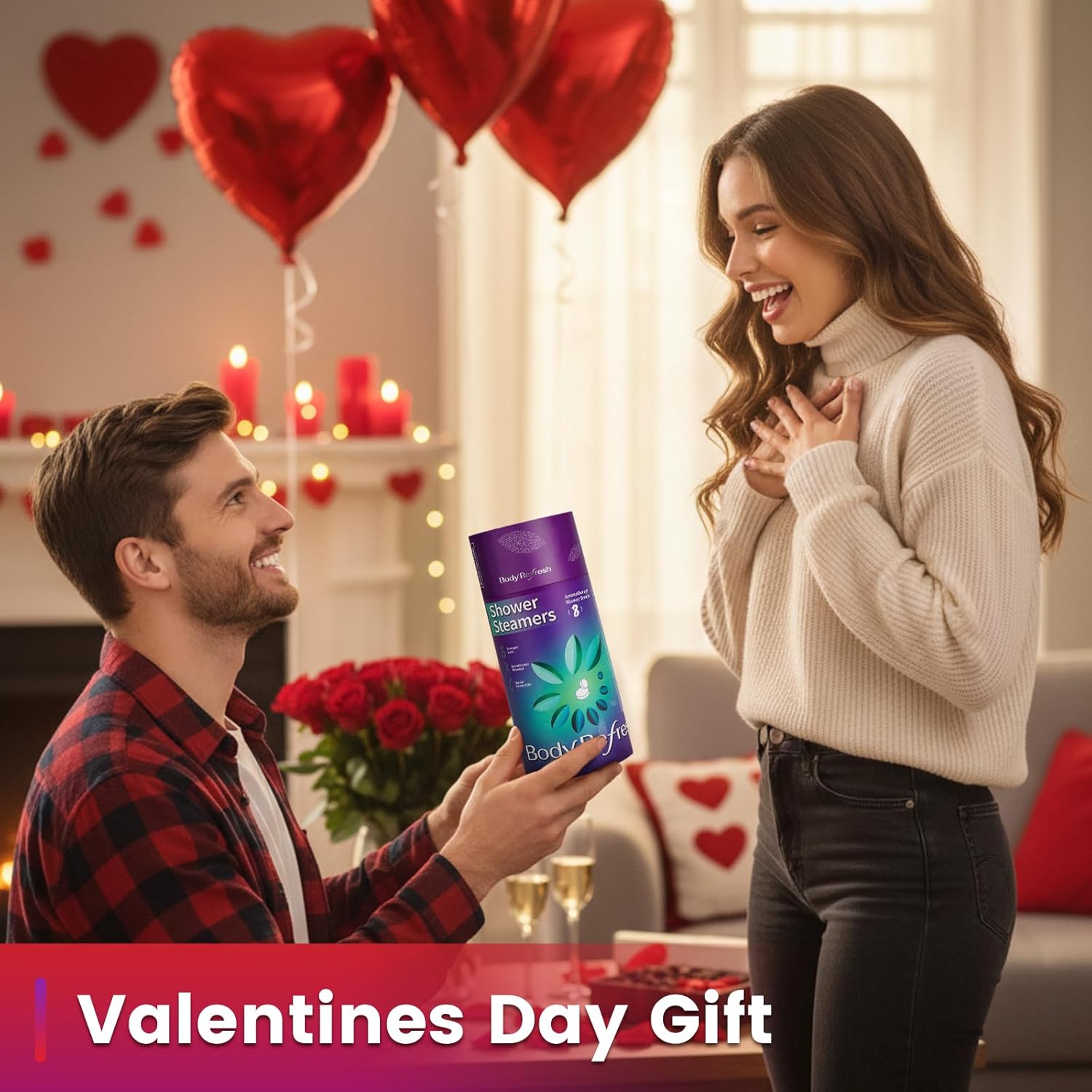 BodyRefresh Shower Steamers Aromatherapy 8 Pack - Birthday Gifts for Women, Valentines Day Gifts for Her Wife Mom, Shower Bombs for Self Care Home Spa Relaxation Gift Set, Easter Basket Essential