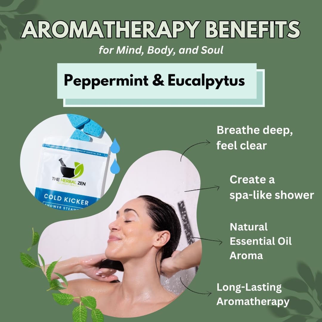 Alternative view of Cold Kicker Shower Steamers Aromatherapy for Relief - USA Made - Peppermint & Eucalyptus Shower Bomb Tablets u2013 Valentines Day Gift for Her and Him u2013 Soothing Natural Essential Oils (10 Pack)