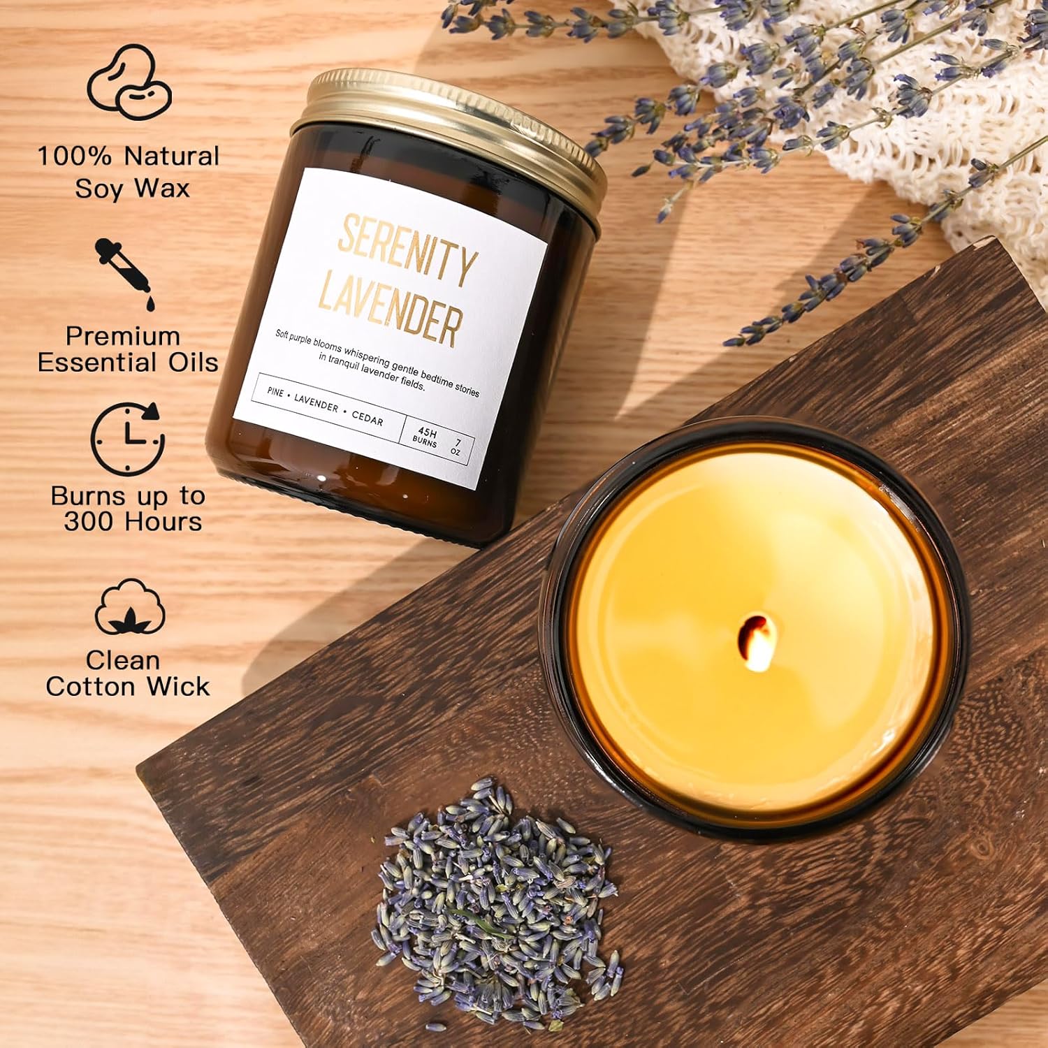 Alternative view of Scented Soy Candles Set for Women - 6 Pack 42oz 300Hour Candle for Home Scented, Lavender Vanilla Eucalyptus Sage Jasmine Sandalwood Candle for Spring Summer, Natural Soy Wax Aromatherapy Candles ﻿