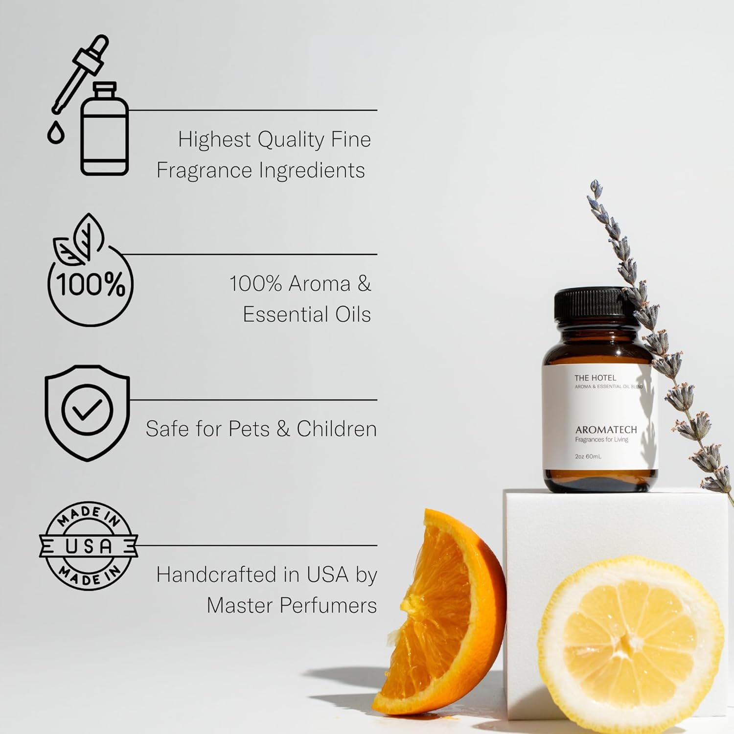 Alternative view of AromaTech The Hotel Aroma Essential Oil Blend: Luxury Hotel Inspired Aromatherapy with Lemon, Lavender, Peach & Pine for Ultrasonic Diffusers & Nebulizers - 16 fl oz, 500 mL