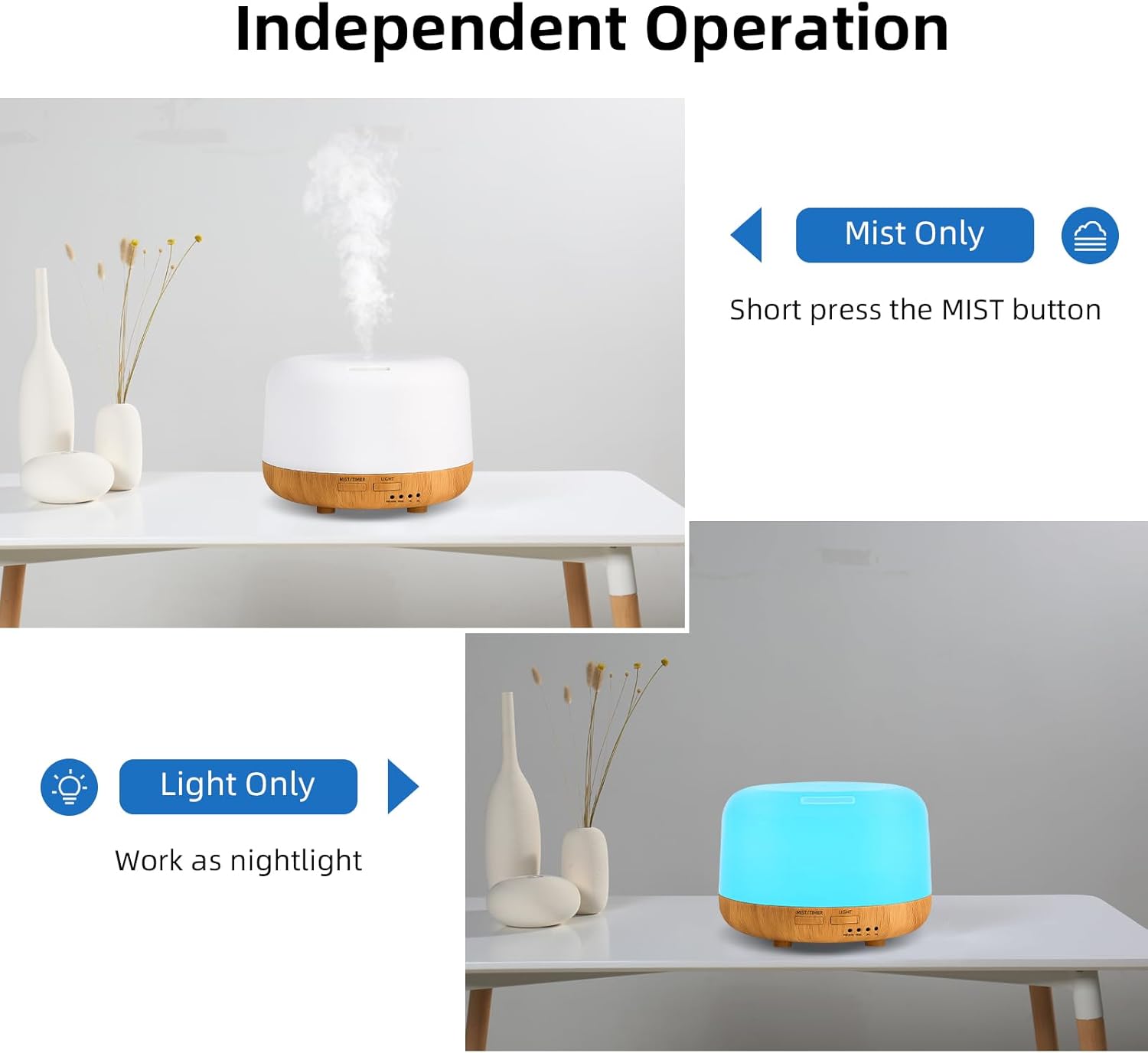 Alternative view of SPLITSKY Aromatherapy Essential Oil Home Diffuser with Remote Control, 300ML Large Room Cool Mist Air Humidifier, 8 Hours Quiet Operation, Timer, 7 Colors LED Night Night，Suitable Home,Yoga.