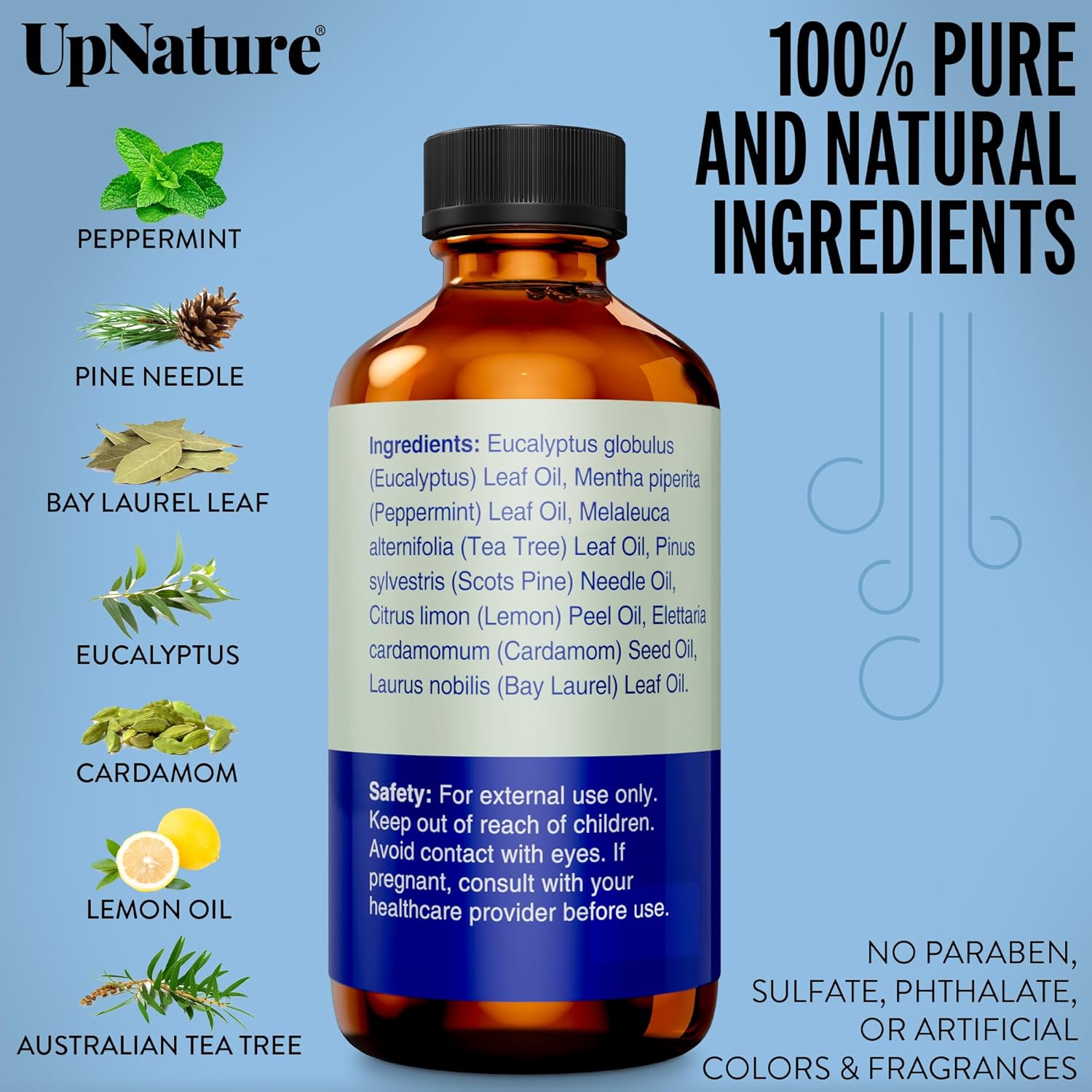 Alternative view of UpNature Breathe Essential Oils Blend (Large 2oz) Breath Relief Eucalyptus and Menthol Blend - Essential Oils for Diffusers for Home Humidifier - Vaporizer Liquid Aromatherapy Oils