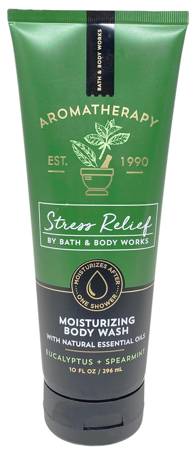 Bath & Body Works Aromatherapy Stress Relief Eucalyptus Spearmint Moisturizing Body Wash, Ultimate Hydration Body Cream and Essential Oil Mist with a Fresh Forest Bar Soap