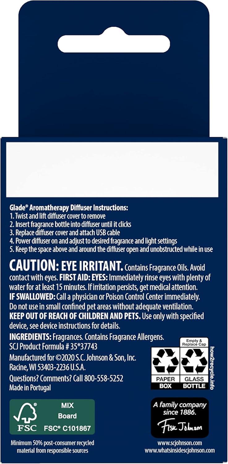 Glade Essential Oil Diffuser Refill, Use with Cool Mist Aromatherapy Diffuser, Air Freshener for Home, Uplift Your Day Scent with Notes of Orange & Neroli, 0.56 Fl Oz