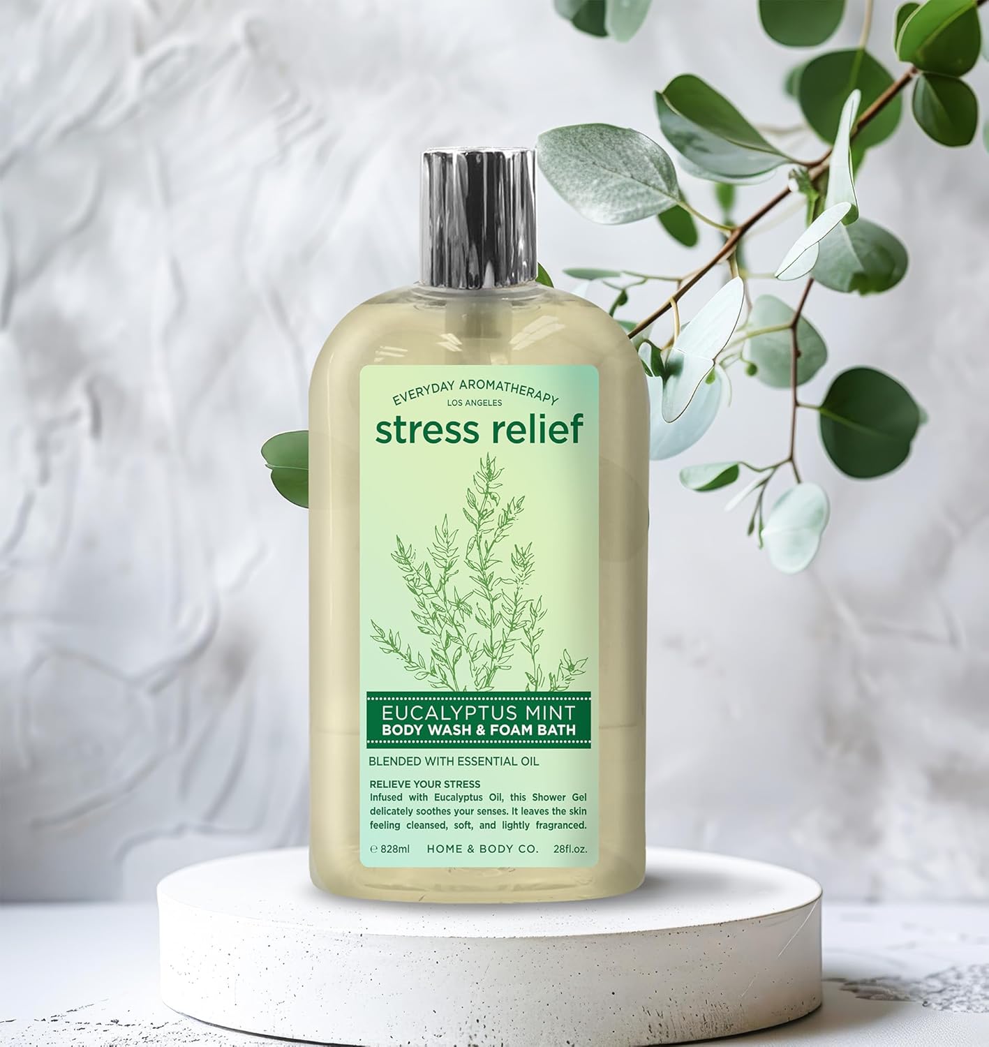 Everyday Aromatherapy Body Wash Duo | Eucalyptus Mint and Lavender Chamomile | 28oz Pack of 2 | Home and Body Company