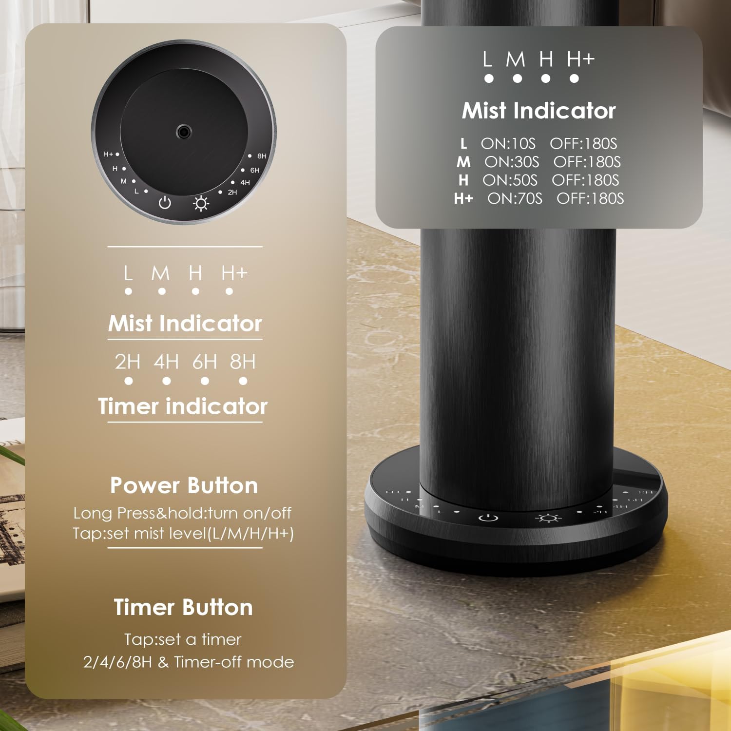 Alternative view of Waterless Essential Oil Diffuser,Aromatherapy Diffusers,Scent Diffusers for Home,Large Room, Hotel Scent Diffuser, 1000sq.ft, Aroma Diffusers (Black)