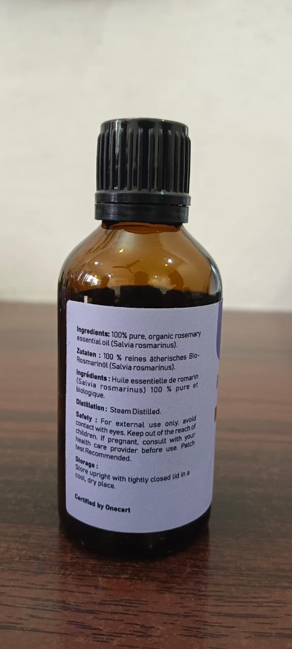 Alternative view of Carno Calm Rosemary Essential Oil | USDA Certified Organic Rosemary Oil for Hair Growth and Skin | Aromatherapy & Diffuser | 1.7 fl. Oz