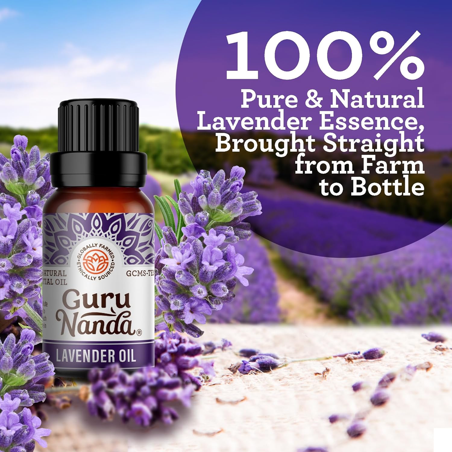 Alternative view of GuruNanda Lavender Essential Oil, 100% Pure, Natural & Undiluted Aromatherapy Oil for Diffusers, Massage & DIY Recipes, Aids Relaxation and Feeling of Calmness (0.5 FL Oz)