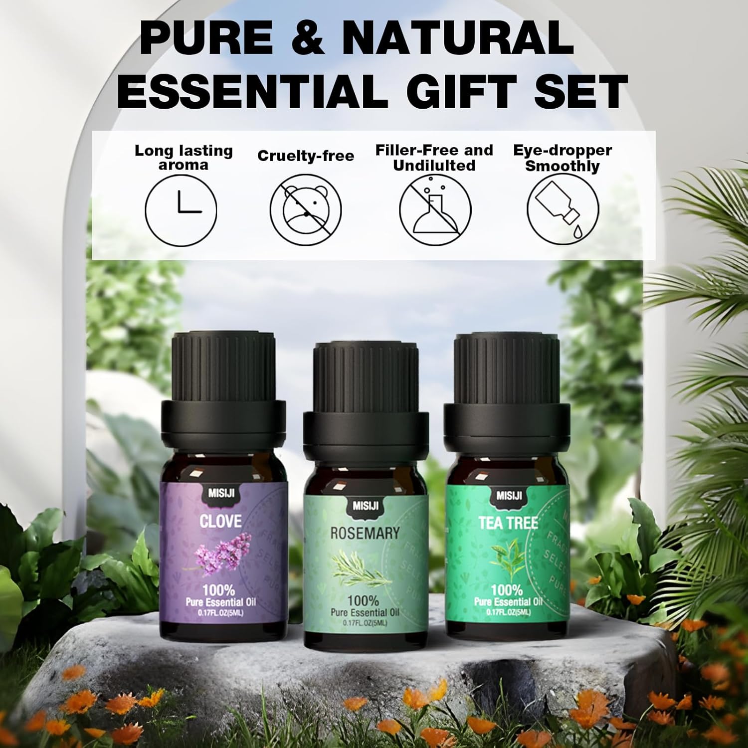 MISIJI Essential Oils Set Top 12 Aromatherapy-Essential Oils for Diffuser for Home,Air Freshening Diffuser Oils Scents for Aromatherapy,Laundry,Candle&Soap Making,Humidifiers 12 X 5ML