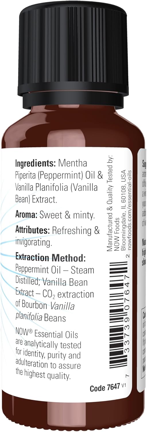 NOW Essential Oils, Candy Cane Oil Blend, Refreshing and Invigorating with a Sweet and Minty Scent, Steam Distilled and CO2 Extracted, 1-Ounce