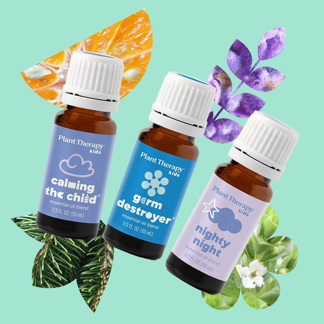 Alternative view of Plant Therapy KidSafe The Essentials Blend Set 100% Pure, Undiluted, Therapeutic Grade, KidSafe Essential Oils for Calming, Sleep, and Immune Support, 10 ml (1/3 oz) Each