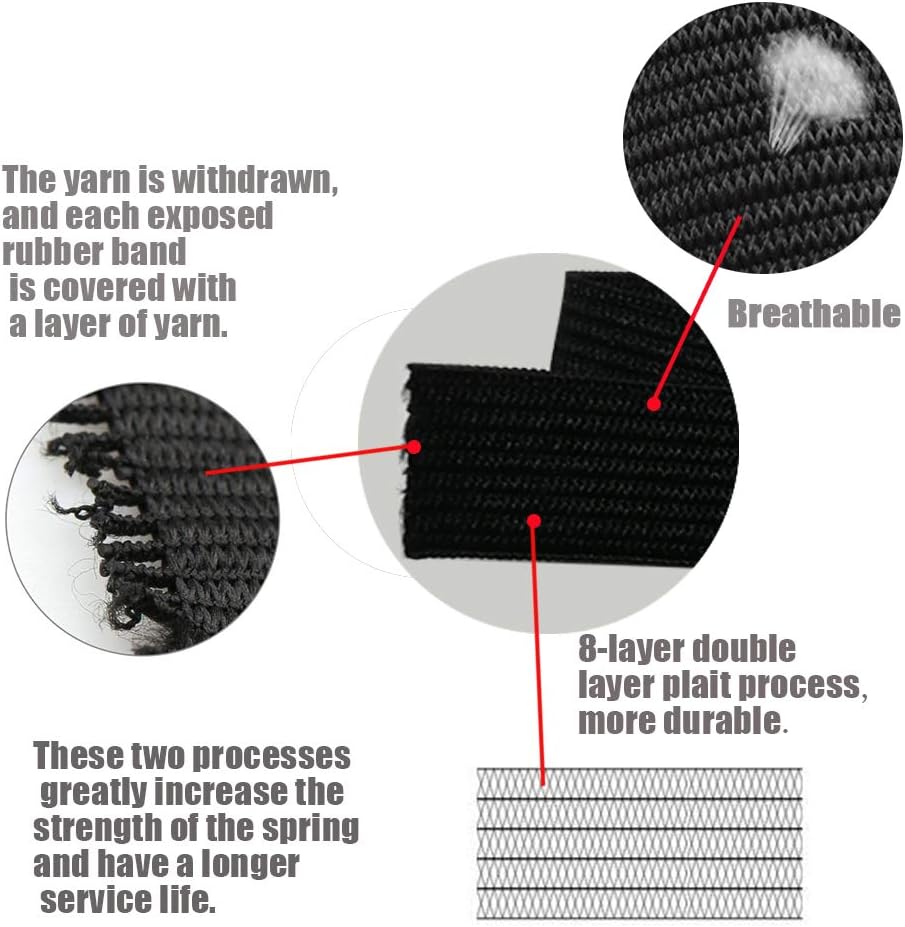 Alternative view of Sewing Elastic Band 3/4 Inch Wide Heavy Stretch High Elasticity Knit Elastic Band for Sewing Waistband Elastic 10 Yard (5 Yard White,5 Yard Black)