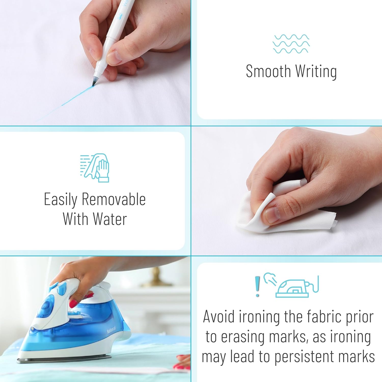 Alternative view of Mr. Pen- Fabric Markers for Sewing, 5 Pack, Blue, Erasable, Water Soluble Fabric Marker, Fabric Pens for Sewing Erasable, Washable Fabric Marker, Water Soluble Pen, Fabric Marking Pens for Sewing