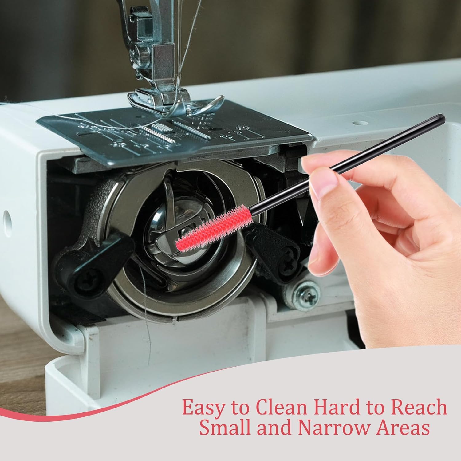 Sewing Machine Cleaning Brushes - 20 PCS Reusable Silicone Dense Bristles Clean Brush for Internal and Spool Area