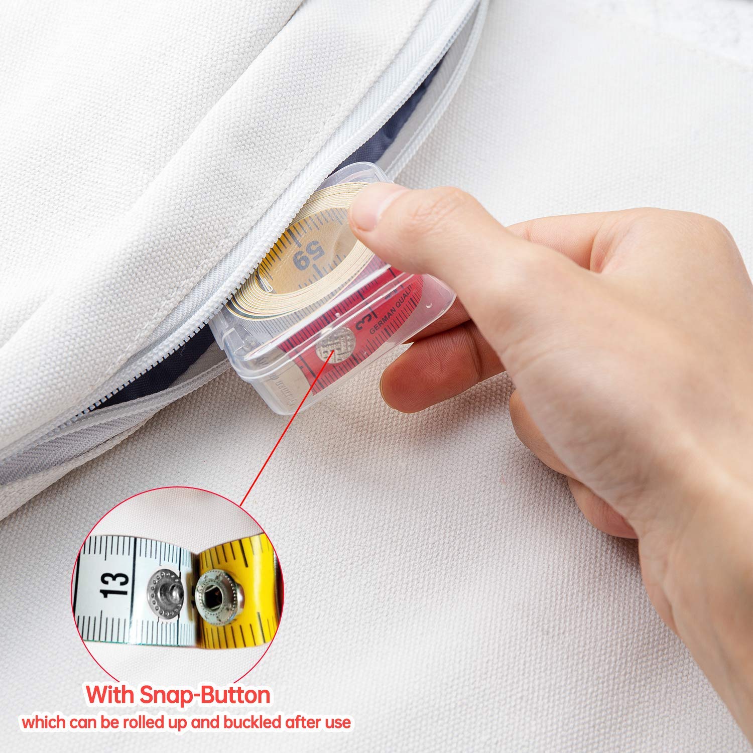 Alternative view of Tape Measure Measuring Tape for Body Fabric Sewing Tailor Cloth Knitting Home Craft Measurements,60-inch/150-cm Soft Multicolor Tape Measure Body Measuring Tape Set with Snap Button Closure,Dual Sided