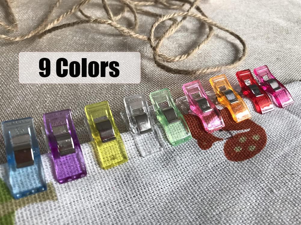 Alternative view of Sewing Clips,100 Pcs,Sewing Clips for Fabric,Fabric Clips for Sewing and Quilting,Quilting Clips for Binding,Sewing Accessories and Supplies(9 Colors)