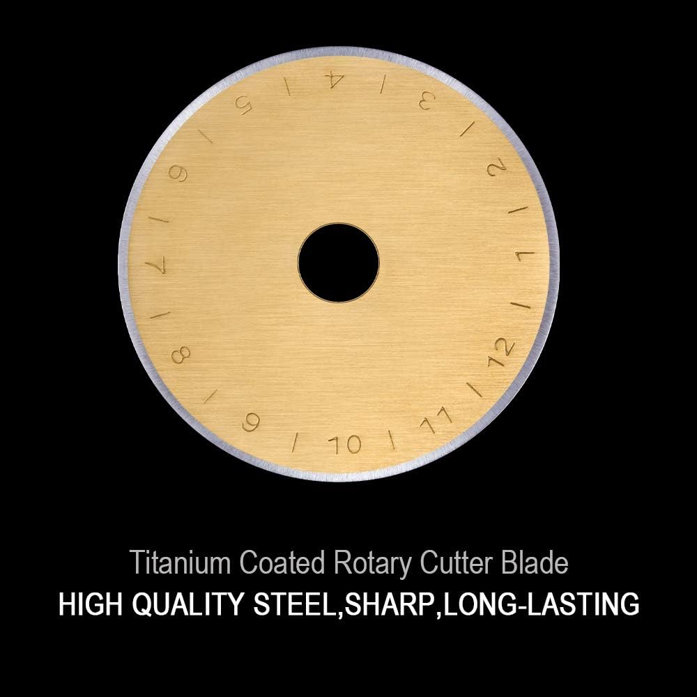 Alternative view of HEADLEY TOOLS Titanium Coated 45mm Rotary Cutter Blades 15 Pack Fits Olfa, Fiskars, Replacement Rotary Blade for Arts Crafts Quilting Scrapbooking Sewing, Sharp and Durable