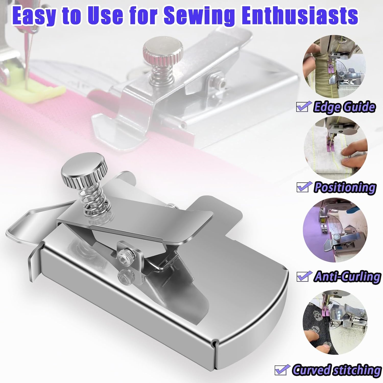 Alternative view of BREXFIRE Upgraded Magnetic Seam Guide for Sewing Machine, Magnetic Sewing Guide with Clip, Hemmer Guide, Multifunctional Hem Guide, Universal Sewing Machine Attachments, Sewing Supplies Accessories